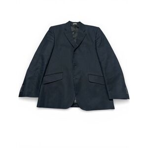 Banana Republic Navy Linen Cotton Blazer Mens 38S Tailored 2 Button Sport Coat